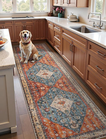SERISSA 3x8 Washable Non Slip Boho Runner Rug - Image 2