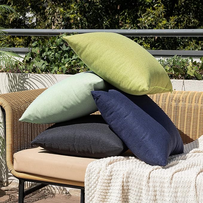 MIULEE Pack of 2 Decorative Outdoor Solid Waterproof Throw Pillow Covers Euro - Image 6