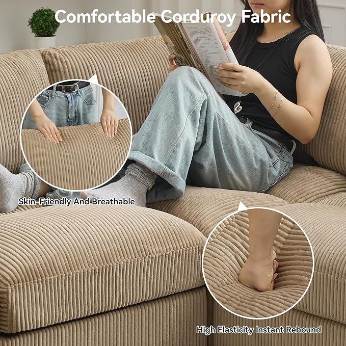 114'' Sectional 4 Seater Couch, Oversized Modular Couches - Image 6