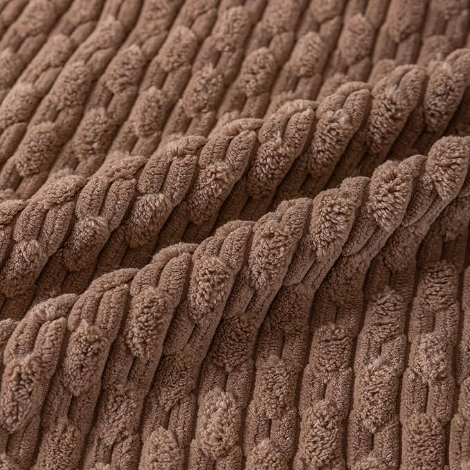 Set of 4 Beige Brown Coffee Decorative Throw Pillow Covers 20x20 Inch Corduroy - Image 7