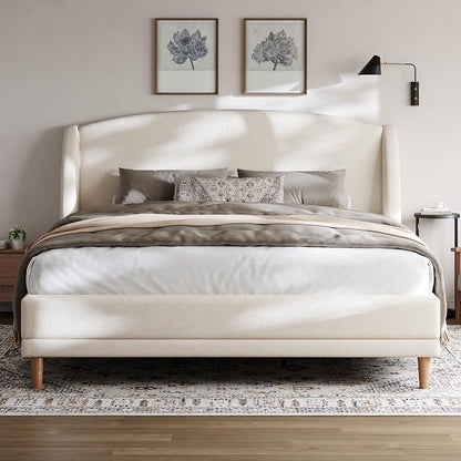 Christopher Knight Home Hazel King Size Bed Frame, Upholstered Platform Bed by ChristopherKnightHome