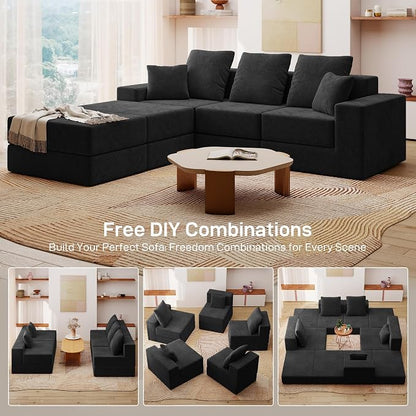 Living&Giving 101" U-Shaped Cloud Sectional Couch - Image 5