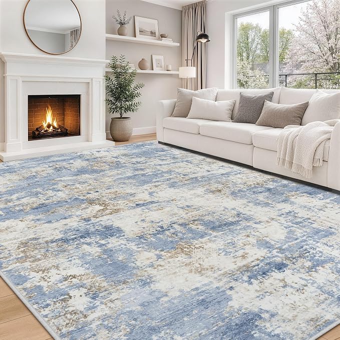 Aelenmu 8x10 Area Rugs for Living Room Bedroom Dining Room Washable Blue | Soft by Aelenmu