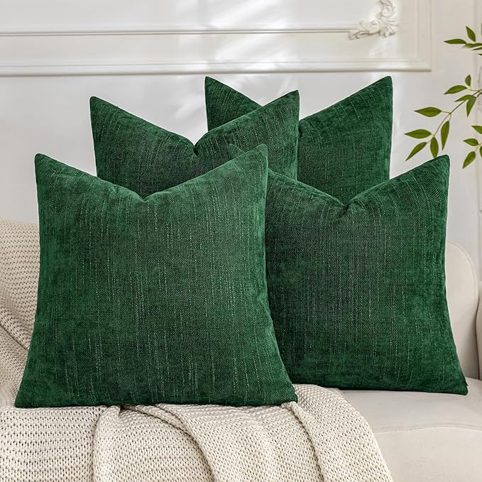Set of 4 Soft Textured Decorative Throw Pillow Covers 20x20 Inch Cozy Farmhouse by Cozoomy