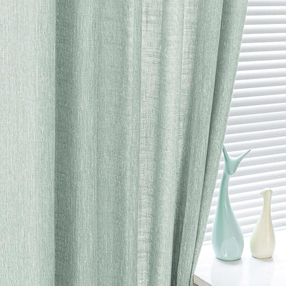 MYSKY HOME 95 Inch Curtains Farmhouse Light Filtering Privacy Curtain Drapes - Image 4