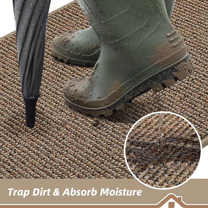 BEQHAUSE Dirt Trapper Door Mat 36" x 60", Non-Slip Washable Doormats, Low - Image 3
