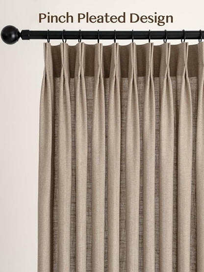 Liz Pinch Pleated Linen Curtains Light Filtering Curtains - Image 4
