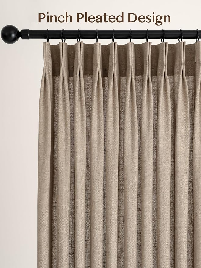 Liz Pinch Pleated Linen Curtains Light Filtering Curtains - Image 4