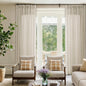72 x 108 Inch Linen Curtains Pinch Pleated Extra Wide Semi Sheer | Light by DUKIYO