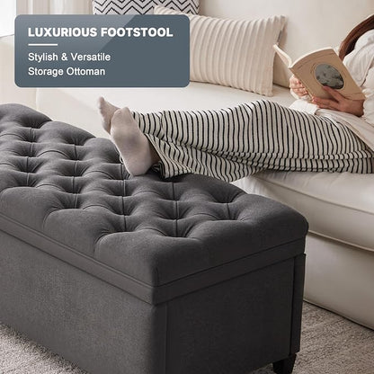 Mangodan 50" Storage Ottoman Bench, Tufted Ottoman - Image 5