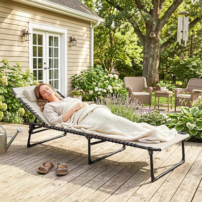 Outsunny Folding Chaise Lounge Chair, Patio Sun Tanning Chair, Outdoor Chaise - Image 9