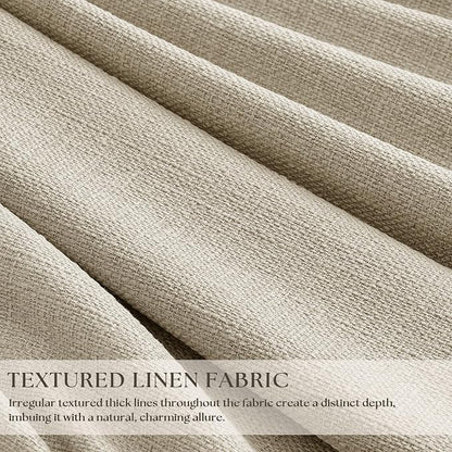Oatmeal Extra Wide 100% Black Out 102 Inch Curtains - Image 3