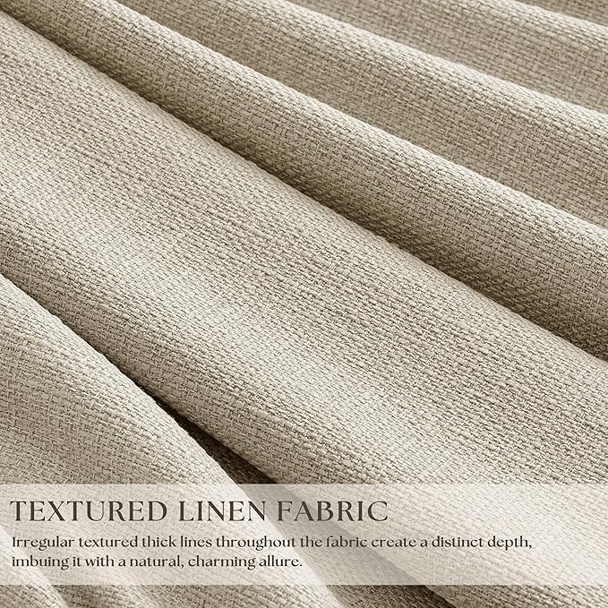 Oatmeal Beige Extra Wide Blackout 60 x 84 Inch Pinch Pleat Curtains 1 Panel | - Image 2