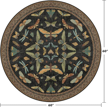 Black Boho 5ft Round Throw Rugs - Image 2