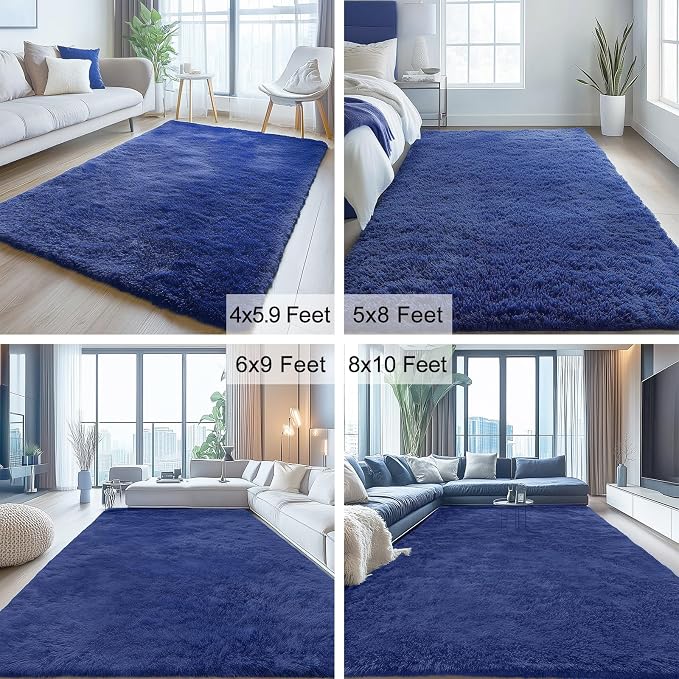 OLANLY 2x2 Machine Washable Small Rug, Soft Fluffy Shaggy Throw Rug - Image 8