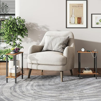 TUTOTAK Small End Table with Charging Station, Narrow Side Table with USB Ports - Image 6