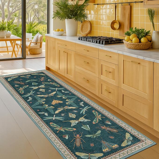 Brown and Green Kitchen Sink Runner Rug 2x6 - Image 6