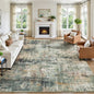 8x10 Area Rug for Living Room, Abstract Washable Large Rugs, Coffee/Green | by Lofus