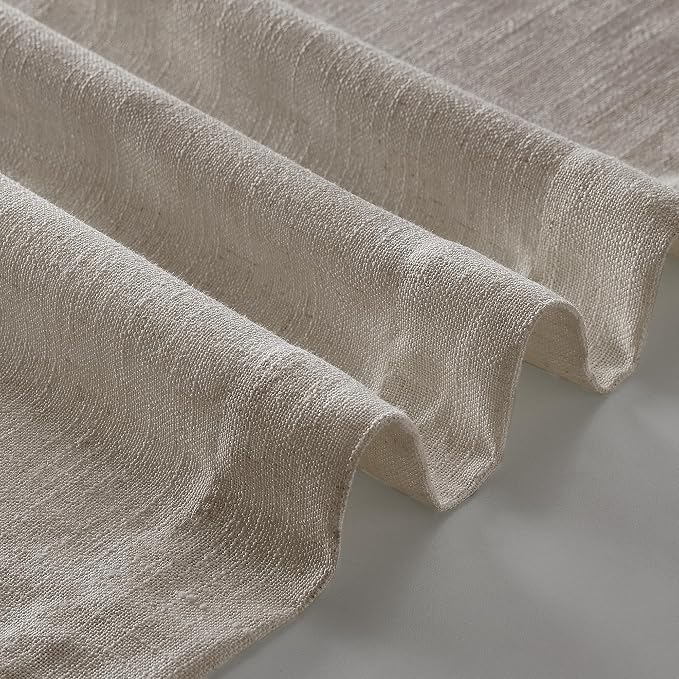 Burlywood Birch Pinch Pleated Linen Curtains 63 Inch Length 2 Panels Set | - Image 7