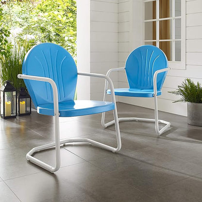 Crosley Furniture Griffith Outdoor Chair, Retro Metal Patio Chairs - Image 6