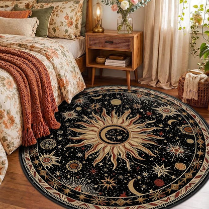 Vacuum-Friendly, Round 6ft Washable Area Rug - Image 2