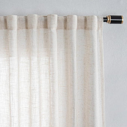 MYSKY HOME Linen Curtains 95 Inches Long - Image 7