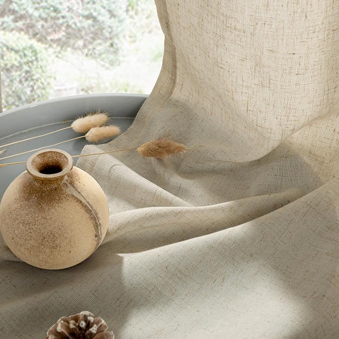 YoungsTex Burlap Linen Curtains 40 Inch Length - Image 7