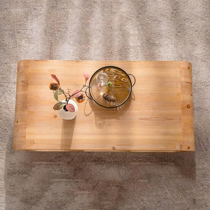 Modern Wood Coffee Table, Rectangular Minimalist Center Table - Image 4
