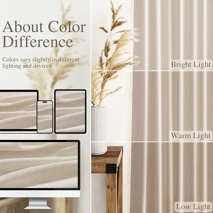 Modern Farmhouse Decor Curtains 96 Inches Long - Image 3