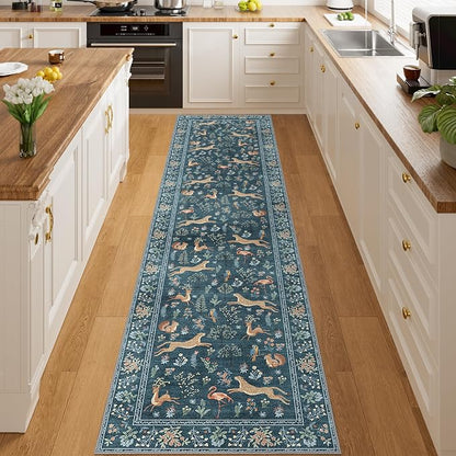 DUKINO 2x8 Washable Runner Rug, Non Slip Animal Kitchen Runner Rug, Low Pile by DUKINO
