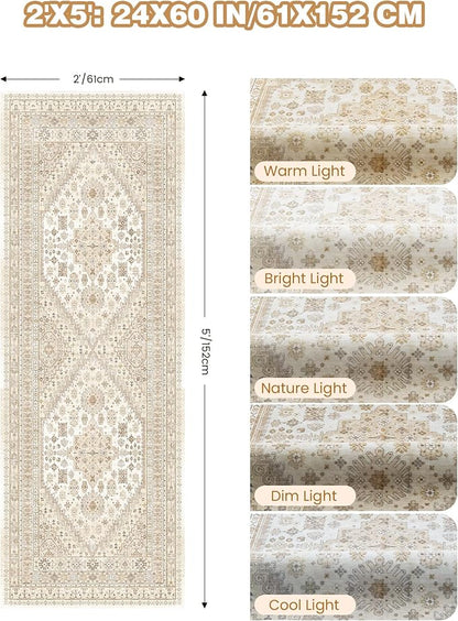 2x5 Rug Runner Non-Slip Washable Rugs - Image 2