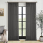 Dark Grey Pinch Pleat Linen Light Filtering Privacy Curtains 108 Inch Long | by Twodrapes