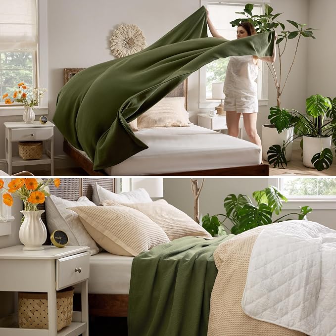 Bedsure GentleSoft 100% Cotton Large Blanket Oversized King - Image 4