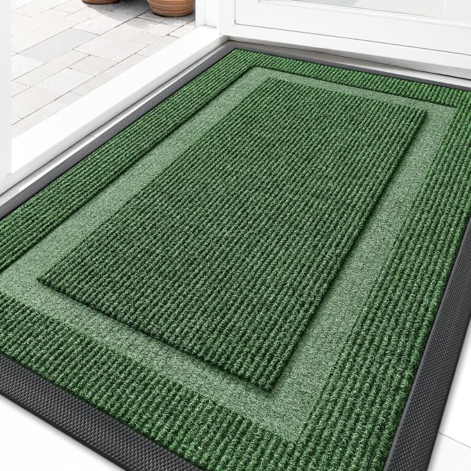 OLANLY Front Door Mat Outside 29.5x17, All-Season Heavy-Duty Rubber Doormat | by OLANLY