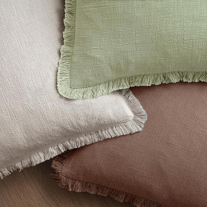 MIULEE Linen Decorative Fall Euro Throw Pillow Covers Dark Coffee 26x26 | Set - Image 4