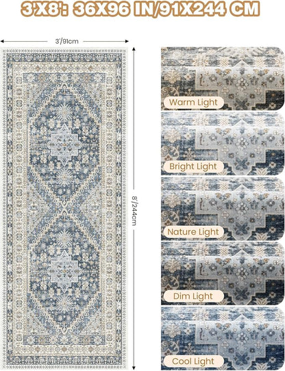 3x8 Runner Rug Non Slip Washable Rugs - Image 2