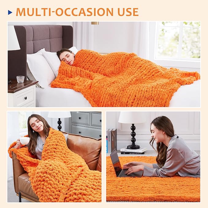 L'AGRATY Chunky Knit Throw Blanket - Image 5