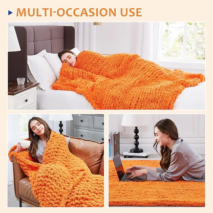 L'AGRATY Chunky Knit Throw Blanket - Image 5