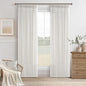 120 Inch Length Semi Sheer Thick Linen Pleat Curtains Ivory Beige White 50W | by Twodrapes