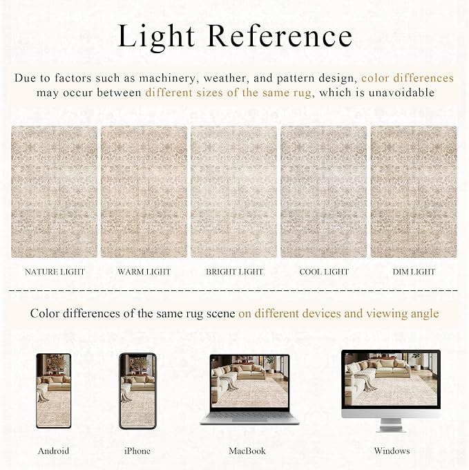 Schweek 2x8 Hallway Runner Rugs Washable Vintage Non Slip Kitchen Rugs Beige - Image 6