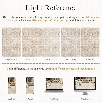 Schweek 2x8 Hallway Runner Rugs Washable Vintage Non Slip Kitchen Rugs Beige - Image 6