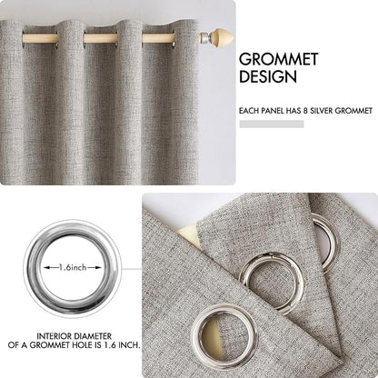 MIULEE 100% Blackout Linen Curtains - Image 4