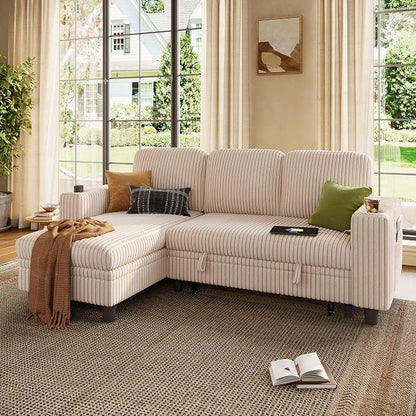 LINSY HOME Sectional Sleeper Sofa Pull Out Couches - Image 9
