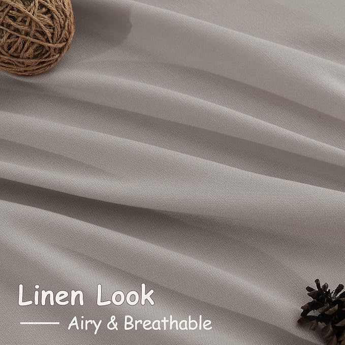 Stone Grey Linen Curtains 90 Inches Long - Image 4