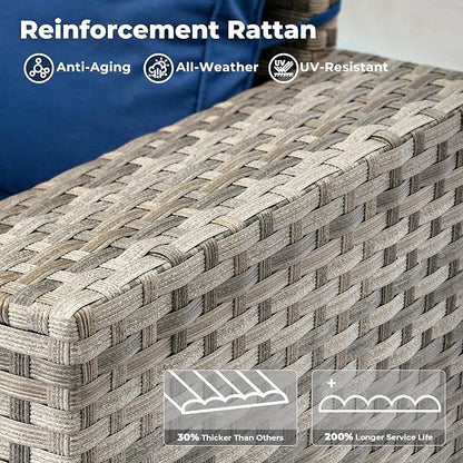 ovios 7 Pieces Patio Furniture Set, Outdoor Wicker Sectional Sofa - Image 2