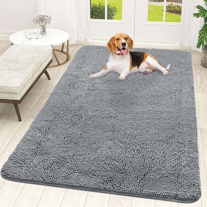 OLANLY Dog Door Mat for Muddy Paws 70x46, Super Absorbent Chenille Mud Mat | by OLANLY