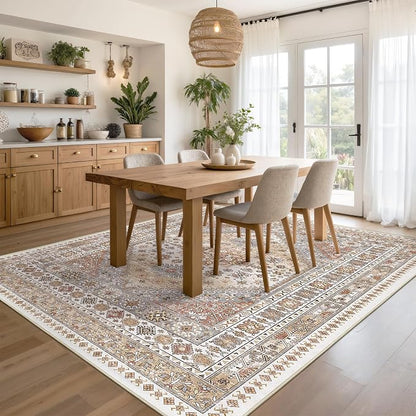 Area Rugs 5x7 Washable Rugs for Living Room, Ultra-Thin Soft Floral Vintage - Image 5