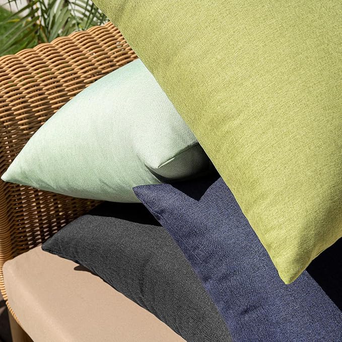 MIULEE Pack of 2 Decorative Outdoor Solid Waterproof Throw Pillow Covers Euro - Image 6