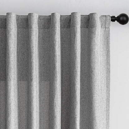 MYSKY HOME Living Room Curtains 84 Inches Long Semi Sheer Light Filtering by MYSKYHOME