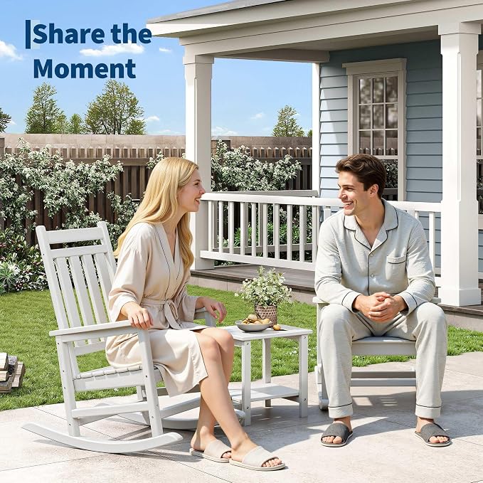 GarveeLife Poly Lumber Rocking Chair Outdoor Set of 2 - Image 3